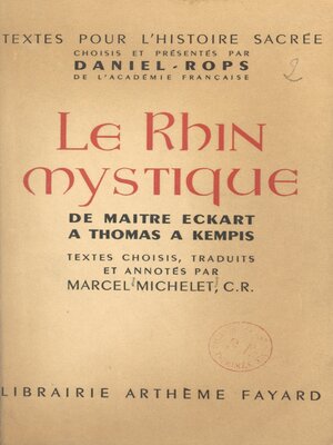 cover image of Le Rhin mystique